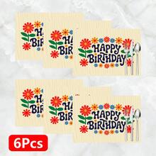 1pc/4pcs/6pcs/8pcs Birthday Theme Printed Linen Placemats, Suitable For Dining Table, All Season Decor, Modern Washable Table Mats, Room Decor, Coasters, Kitchen Dining Mats, Indoor Outdoor Party Decoration, Home Decor, Ideal Gift - Multicolor - View 16