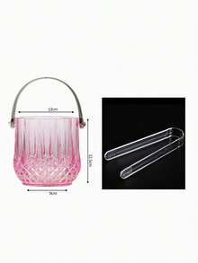 Cubo de hielo transparente elegante con asa y abrazadera - Cubo de hielo para bebidas portátil y de moda, adecuado para fiestas y eventos - Multicolor - Ver 6