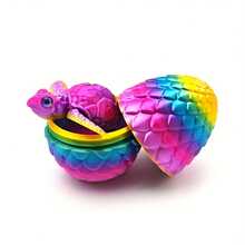 3D Articulated Sea Turtle & Dragon Egg Set, Gradient Color Sea Turtle Sculpture, Stress Relief Toy, Creative Aquarium & Office Desk Decor, Unique Collectible Gift For Ocean Lovers - Multicolor - View 4