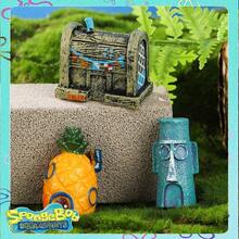 SpongeBob SquarePants 1个菠萝屋卡通鱼缸装饰品,树脂菠萝屋水族箱装饰,洞穴桶景观设计鱼缸配件,适合节日派对氛围装饰 - 彩色 - 查看 2