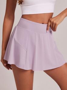 VUTRU 2-In-1 High Waist Sports Skirt With Pockets, Suitable For Tennis & Golf - Mauve Purple - View 6