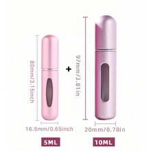 2 chai xịt nước hoa mini cầm tay 5ml & 10ml, có thể nạp lại, thích hợp làm bình xịt nước hoa du lịch. - Nhiều màu 4 - Xem 14