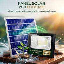 Reflector LED Solar 300W para Exterior con Panel Solar y Control Remoto - Multicolor - Ver 7