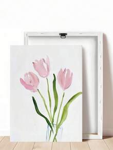 1pc Tulip Floral Poster, Tulip Art Striped Print Bouquet Print, Tulip Gift For Floral Enthusiasts, Pink Tulip Wall Art, Soft Pink Bouquet, Ideal Gift For Friends, Bedroom Art Print, Living Room Decor, Office Decor, Kitchen Decor, Bathroom Decor, Wall Art, Framed Canvas Wall Art Poster - 1PCS - View 22