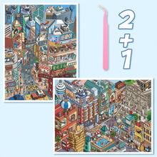 DIY Creative - Miniature Scene Stickers, Landscape Stickers, 2 Styles Available, Includes 1 Scene Card + 3 Sticker Sheets + 1 Reference Image, Suitable For Gifts, Office, Home, Entertainment, Student Planner, DIY Decorative Stickers Scrapbook Supplies Scrapbooking - Street Scene Stickers - View 16