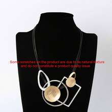 Mặt dây chuyền họa tiết hình học cổ điển mới năm 2026, vòng cổ choker phong cách Gothic dành cho nữ. - Vàng và bạc - Xem 6