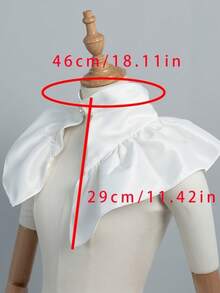 1 Pc Solid Color Elegant Court Style Fake Collar,Suitable For Women's Stage Performances, Three-Dimensional Fake Collar Atmosphere Dressing Style - White - View 9