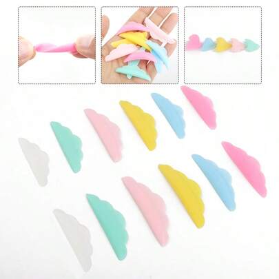 MyAoKuE-Up 5 Bộ dụng cụ uốn mi giả, Miếng đệm uốn mi bằng silicon, Dụng cụ tạo hình trang điểm mắt cho người mới bắt đầu, Phụ kiện kìm cắt mi màu Macaron, Dụng cụ nối mi