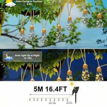 10 LED Solar Powered String Lights, 8 Lighting Modes, Auto On/Off At Night, Decorative Lights For Fence, Garden, Wedding, Camping, Christmas Tree - Warm white light - View 3
