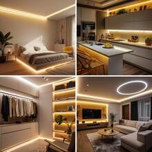 LQHZMYY 1pc LED Light Strip With Rotary Switch, COB Light Strip With Adjustable Brightness, Low Voltage 5V With USB Interface, Self-Adhesive Backing, Cuttable And Flexible, Suitable For Mirror, TV Background, Stairs, Kitchen, Bathroom Dimming, DIY Photo Frame, Surprise Gift For Girlfriend - Warm white light - View 10