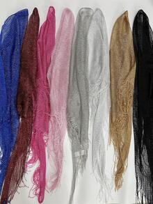 1件金属光泽金银色发箍、流苏三角围巾、露背上衣，嘻哈街头风 - 彩色 - 查看 5