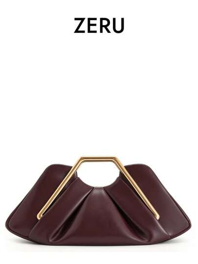 New Soft Leather Handbag, Unique Cloud-Shaped Pleated Evening Bag, High-End Crossbody Underarm Bag For Women