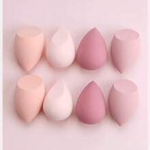 8 piezas de esponjas de maquillaje extra grandes, de forma y color aleatorios de calabaza/gota de agua, adecuadas para todo tipo de pieles como herramientas de maquillaje - Multicolor - Ver 3