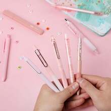 Mr. Pen- Gel Ink Pink Pen Set, 12 Pack, 1 X Aesthetic Highlighter, 0.5mm Cute Pink Pens Black Ink With Pastel Barrels - ColorC - View 7