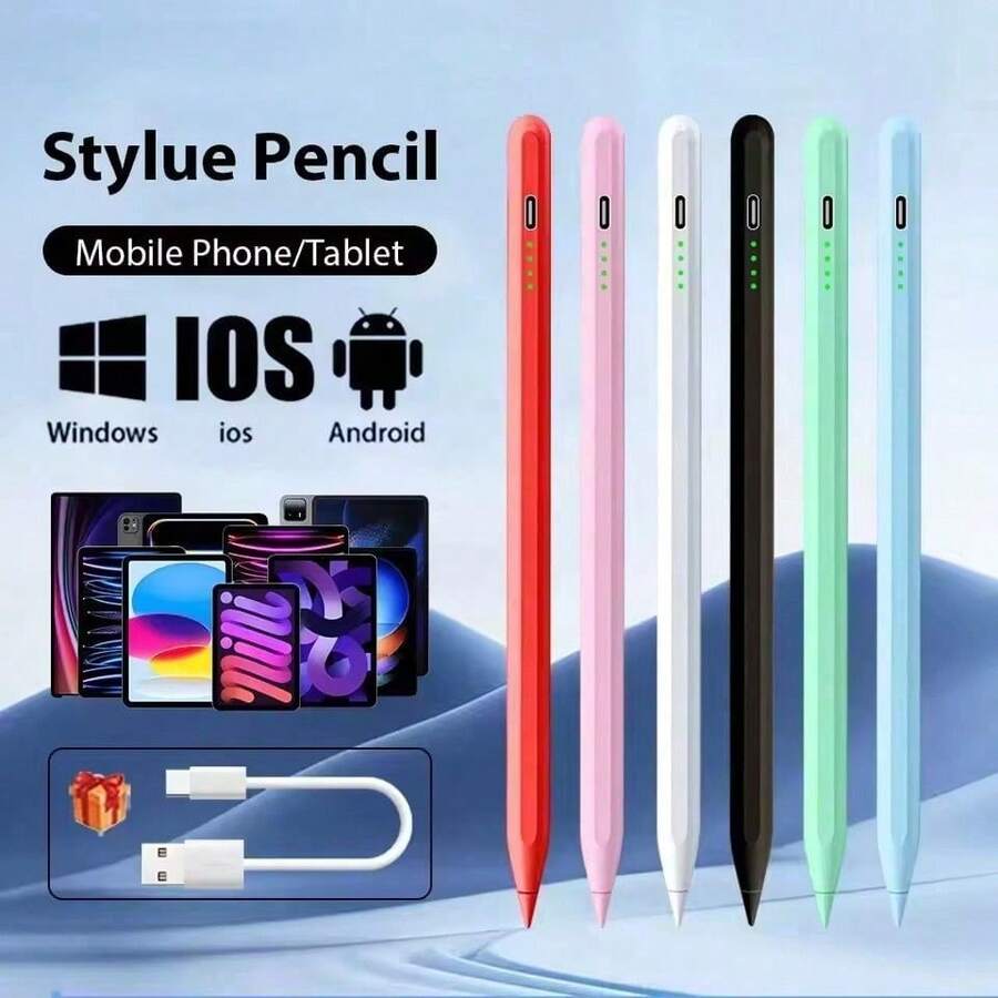 Universal Multi-Brand Stylus/Stylet, Intelligent Capacitive Touchscreen Pen, Magnetic Charging Stylus, Compatible With Smartphones And Tablets For IOS/Android, Supports Fast Charging, Touch Switch, Magnetic Wear, Smooth Writing Experience - 彩色 - 查看 1