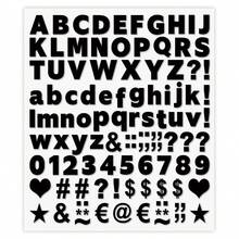 5张A-Z A-Z 0-9热转印乙烯基贴纸，带爱心和星星图案 | 黑白基础款 | 可用于DIY服装、包包、靠垫、鞋子和帽子 - 黑色 - 查看 7