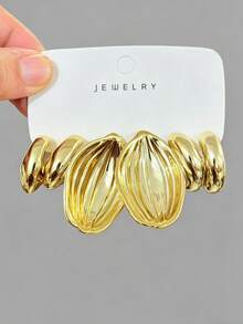 6/18pcs Fashion New Earring Set, Suitable For Daily And Festival Wear, Made Of ABS Resin With UV Plated Non-Fading Gold Finish - Gold - View 8