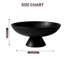 11" Concrete Pedestal Decorative Bowl Modern Cement Centerpiece Catchall Bowl For Kitchen, Entryway & Home Decor - Black - View 8