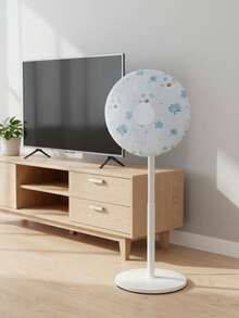 1pc Durable PEVA Plastic Fan Dust Cover, Fits All Fans, Easy To Clean Design For All Seasons, Home & Office Use, Lotus Edge Style, Minimalist Appearance, Sturdy Structure - Full Coverage - View 2