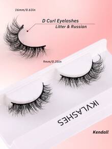 Dubai Fashion 3D False Eyelashes, 3 Styles Fluffy Wispy Lashes Set, Reusable Dramatic Strip Lashes For Women - Black - View 6