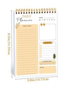 6.5 X 9.8 Inch 52 Sheets To-Do List Notepad: Includes Multi-Function Areas, Spiral Bound Daily Planner, Task List Organizer, Suitable For Work, Office, School, Office Desk Decor, Gift For Women, Adults, Teachers, Mother's Day - Multicolor - View 10