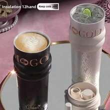 710ml Stainless Steel Metal Water Bottle With Straw And Leak-Proof Lid, Suitable For Hot And Cold Coffee Drinks - Multicolor - View 6