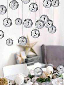 10/5/1pc Mirror Disco Ball Decoration, Mardi Gras Mini Disco Ball Hanging Ornament, Reflective Ball, Suitable For Party Decoration, Birthday, Graduation Ceremony, Bedroom Decor, Home Decor, Wall Decor - Multicolor - View 2
