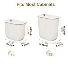 No Drill Hanging Kitchen Trash Can With Lid, Space-Saving Pull-Out Kitchen Sink Food Waste Collector, Waterproof Durable Kitchen Storage Box, Suitable For Home, Bathroom, Office, Modern Beige Style Garbage Can, Essential Small Space Kitchen Item, Easy To Install On Door - Small - View 7