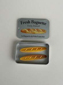 2 个法式发夹，附赠 2D 图案铁盒礼盒套装，是送给女朋友、女儿或孙女的完美礼物。 - 棕色 - 查看 3