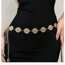 Women's Gold And Silver Metal Belt, Luxurious For Dresses And Elegant Looks - 金的 - 查看 1