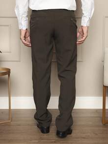 Men Suit Pants - 棕色 - 查看 6