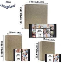 1 cuốn album ảnh 4x6 inch với 200/300/600 ngăn đựng ảnh, trang bên trong màu đen, bìa cứng bằng vải lanh, album ảnh dung lượng lớn, quà tặng sinh nhật, Giáng sinh, đám cưới, kỷ niệm, quà tặng học sinh. - Thường xuyên - Xem 2