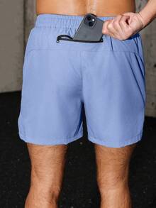 Men's Collapsible Quick-Dry Multi-Pocket Outdoor Sports Shorts - Baby Blue - View 3