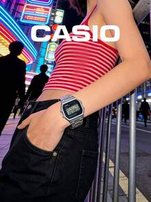 Casio 卡西欧男士石英表，适合日常通勤，不锈钢表壳，30米防水，经久耐用，A158WA-1 - 均碼 - 查看 6