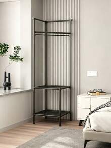 Multi-Tier Corner Clothes Rack, Freestanding Garment Organizer, Modular Floor Storage Shelf, Space-Saving Corner Shelving Unit With Hooks, Suitable For Bedroom, Entryway, Living Room, Hallway, Clothes, Bags, Shoes Storage - View 6