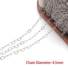 1米不锈钢心形链，镀金/镀银DIY首饰制作链，适用于项链/手链/脚链等工艺链条材料 - 彩色 - 查看 11