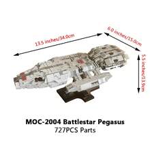 MOC el 2004 Battlestar Galactica sapceship Battle Star Cruiser juego de bloques de construcción DIY ladrillos Kit Starship modelo Juguetes - Pegaso de batalla - Ver 7