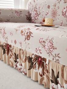 1pc Slip-Resistant Elastic Decorative Sofa Cover, Milk Silk Fabric Floral Print Skirt Design, Fit For Single/Double/Three/Four Seater Sofa, Pet-Friendly, Colorful, Suitable For Spring/Summer/Autumn/Winter - Multicolor - View 7