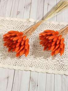 60pcs 16.5 Inch Artificial Red Bunny Tails, Home Decor Fake Bunny Tails Stems, Suitable For Boho Floral Arrangements, DIY Crafts, Home Kitchen And Wedding Decor, Christmas, Thanksgiving, Wreath Making - Burnt Orange - View 5