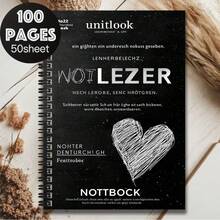 100-Page Black Cover Heart Spiral Notebook, Smooth Writing, Suitable For Work, Study, School, Graduation Gift, Birthday Gift, Diary, Daily Planner, Memo - L - View 5