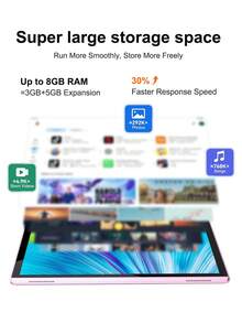 Coopers Tableta Android 15 de 10.1 pulgadas, RK3326S Quad-Core 8(3+5)GB RAM 32GB ROM, Tableta de 10.1 pulgadas, Pantalla táctil IPS FHD, Cámara frontal 2MP Cámara trasera 8MP, Interfaz Type-C, Sensor G, Batería de gran capacidad 6000mAh (Cargador no incluido) - Rosa 1 - Ver 6