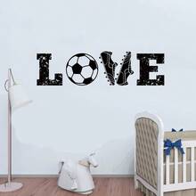 LOVE Creative Football Shoes Art English Self-Adhesive Wall Sticker For Bedroom, Living Room Decor - A - View 6