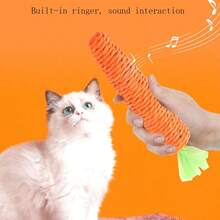 1/2pcs Self-Entertainment Cat Toys, Carrot Shaped Chew Stick, Scratch Toy, Teeth Grinding, For Kittens & Cats - Multicolor - View 3
