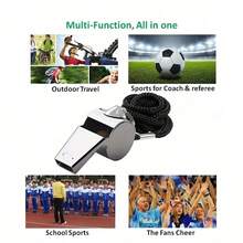 Football Referee And Full Set-Stainless Steel Whistle With Lanyard, Durable PVC Red And Yellow Card Set, Suitable For Sports Officials - Red and Yellow Cards + Whistle Combo Set - View 4