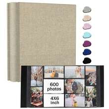 1 cuốn album ảnh 4x6 inch với 200/300/600 ngăn đựng ảnh, trang bên trong màu đen, bìa cứng bằng vải lanh, album ảnh dung lượng lớn, quà tặng sinh nhật, Giáng sinh, đám cưới, kỷ niệm, quà tặng học sinh. - Thường xuyên - Xem 8