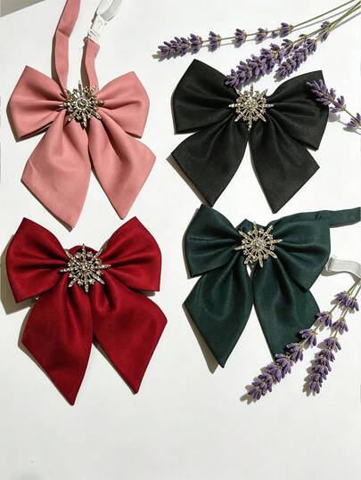 1pc Unisex Student Back To School Bow Tie, Tie With Star Decor, Elegant & Beautiful Bow Tie. Versatile Collegiate Style Tie For Women
