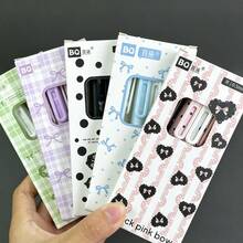 4支可爱蝴蝶结造型按动式圆珠笔，高品质速干0.5mm黑色墨水笔，INS风格，适用于笔记本、考试、办公用品、学生礼物 - 套裝 - 查看 2
