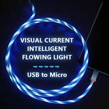 1M Fast Charging Data Cable Glowing LED Light Up Lightning Micro USB Cable Cord Phone Charger USB Micro Cable - Multicolor - View 6