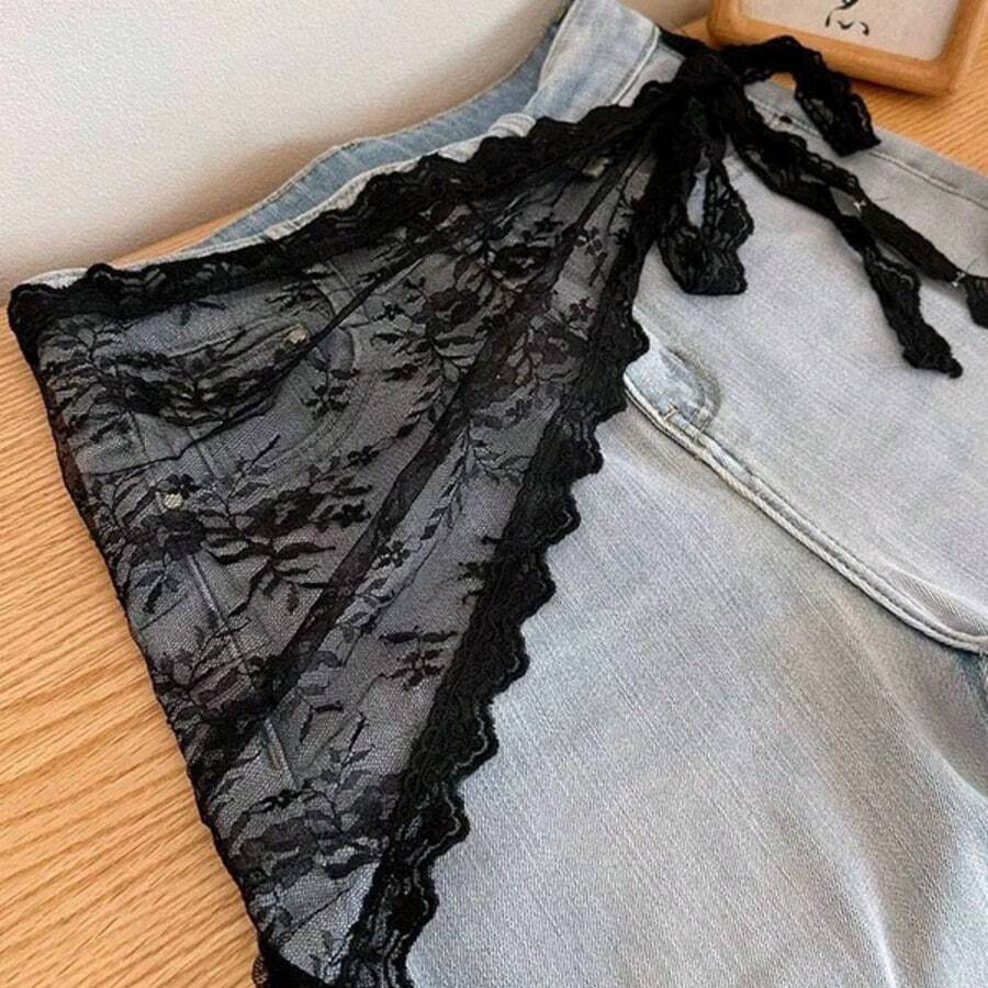 1 buah Syal Segitiga Patchwork Renda dengan Pinggiran Bordir, Celemek Setengah Rok Dekoratif, Cocok Sebagai Hadiah Liburan, Perlengkapan Perjalanan, Handuk Pantai - MultiWarna - View 1