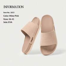 1 pieza Chanclas de verano para mujer con suela gruesa y suave, ligeras y portátiles con absorción de impactos para relajarse, para uso interior y exterior, fáciles de limpiar y antideslizantes, sandalias de estilo nórdico flexibles de EVA y cuero - Rosa vieja - Ver 12
